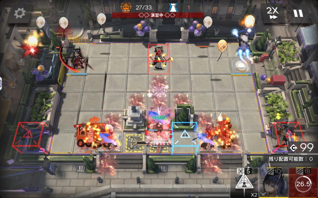 PV-SP-2、低レアユニットたちが灼熱の攻撃をゾンビのごとく耐える傍ら、風船割りに勤しむ偵察兵たちとコントレイル