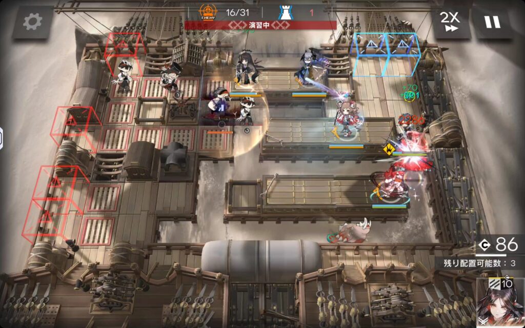 EP-EX-6、上で爆発信奉者と戦うヴィルトゥオーサ、下で塩鱗獣と戦うズオ・ラウとナラントゥヤ